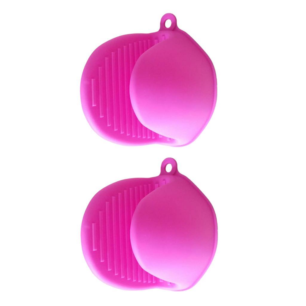 Kitchen Silicone Gloves Heat Resistant Potholders Oven BBQ Baking Hand Clips
