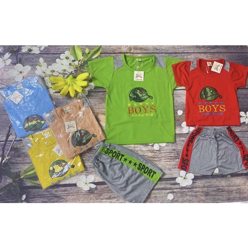 Bộ Thun Bé Trai Size 5-17Kg, 3 Tháng 4 Tuổi, Nón Quân Đội, Áo Quần Thun Co Giãn Tốt