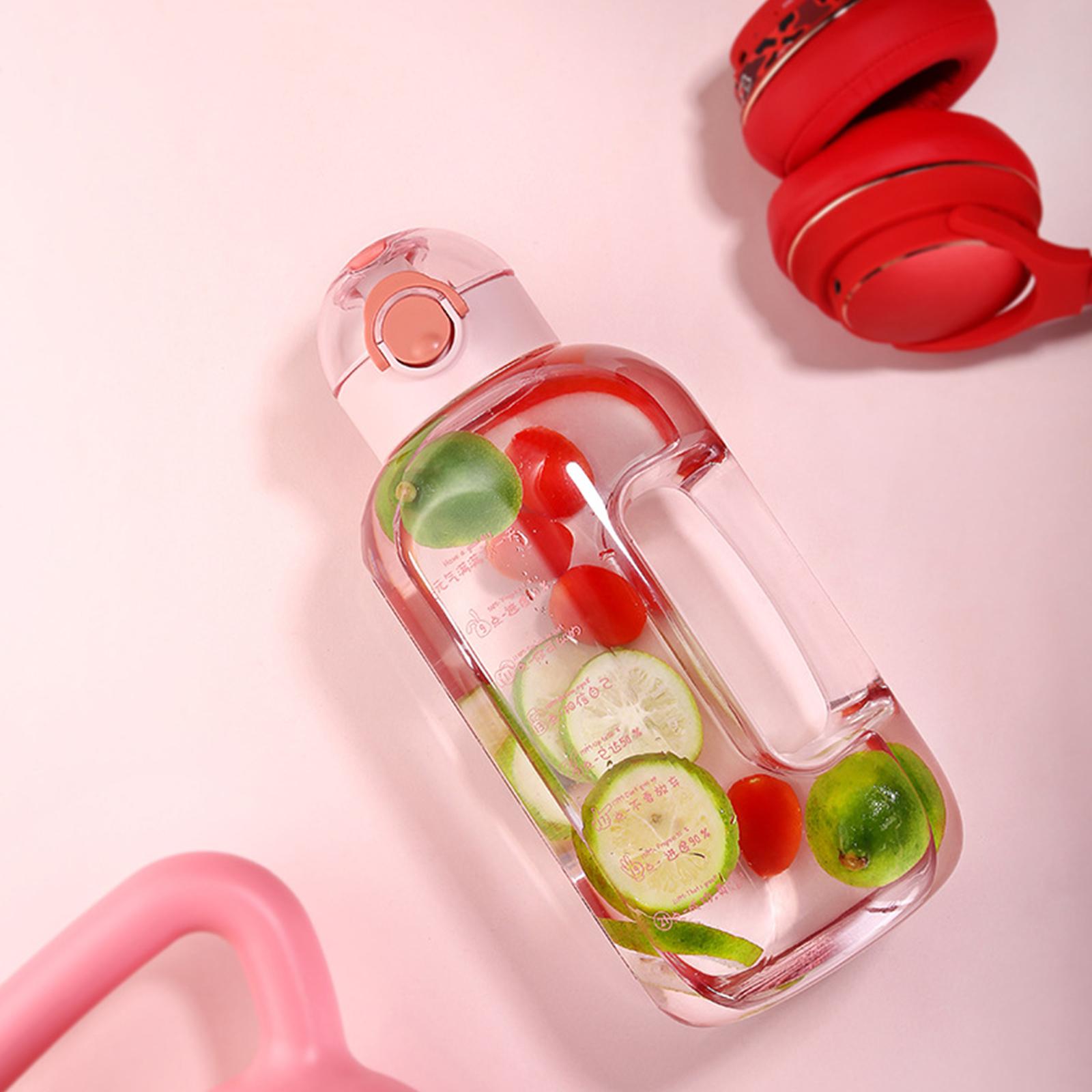 2L Water Bottle with Marker & Straw Large Capacity Water Bottle with Handle Reusable Leakproof Water Jug