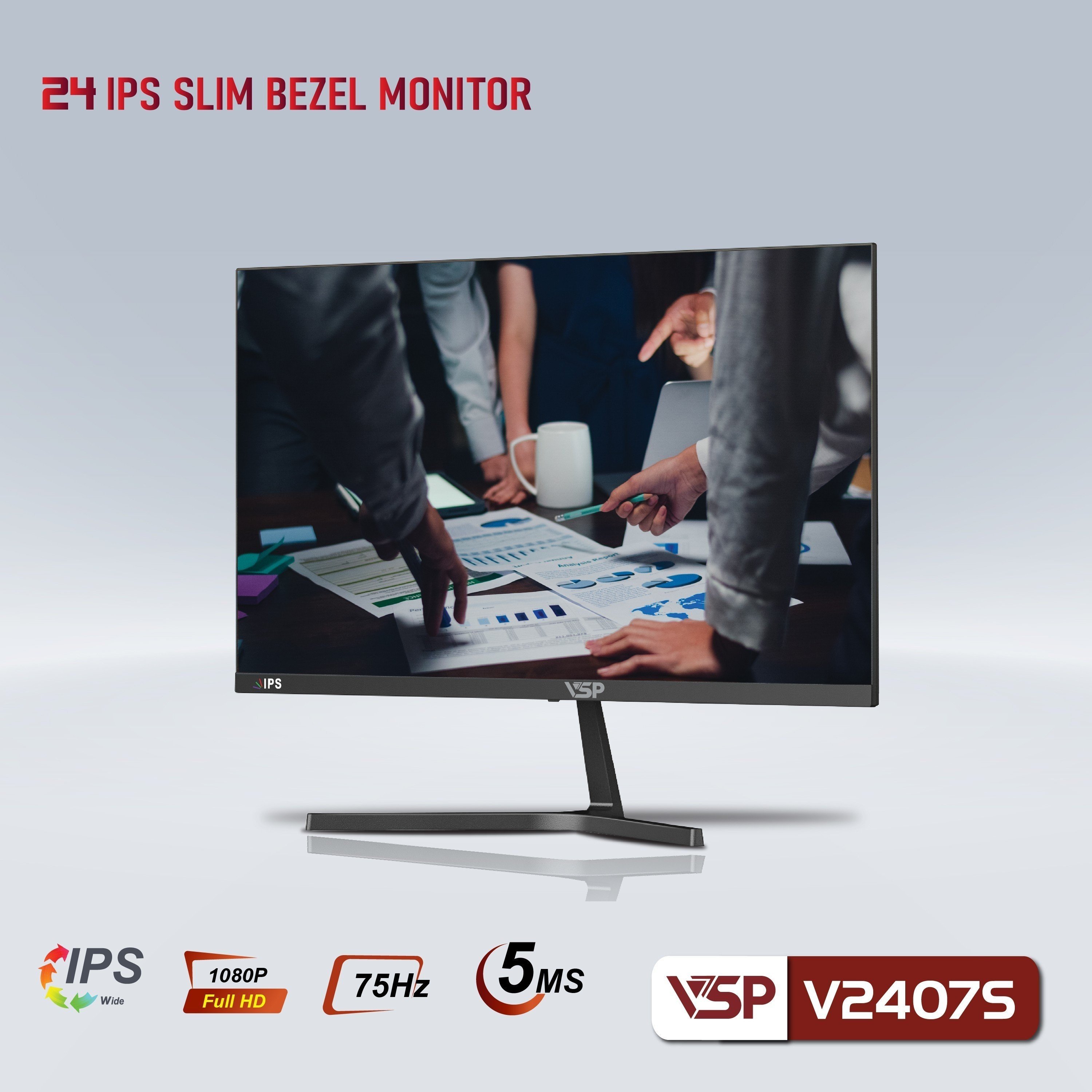 MÀN HÌNH PHẲNG LED VSP TRÀN VIỀN V2407S 24inch IPS - JL - HÀNG CHÍNH HÃNG