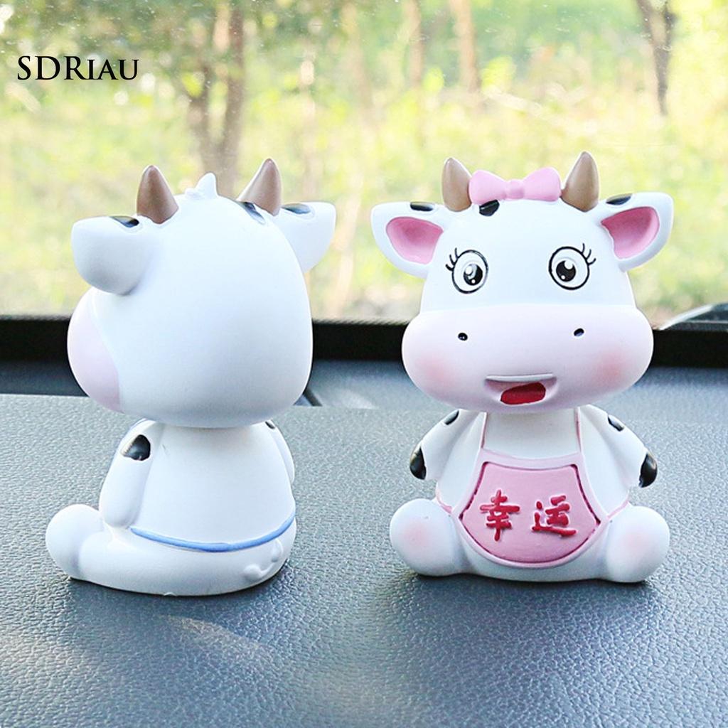 Mô Hình Bò Sữa Lắc Đầu Trang Trí Xe Hơi
