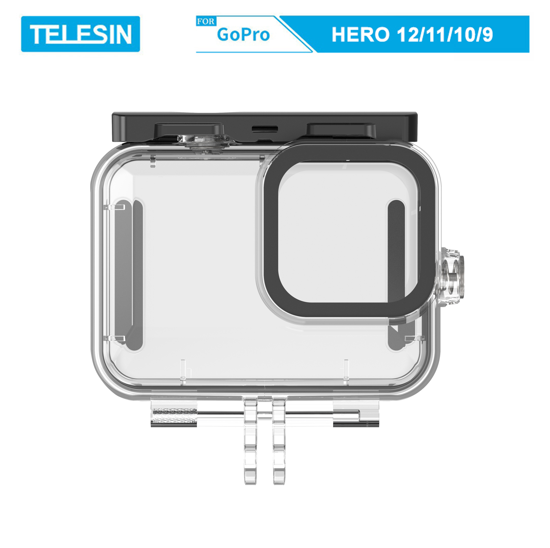 Case chống nước hãng TELESIN dùng cho camera hành động GoPro Hero 9, GoPro Hero 10, GoPro Hero 11, GoPro Hero 12