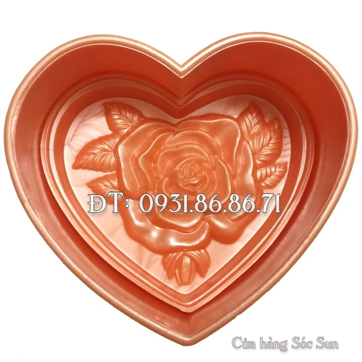 Bộ 2 khuôn ép xôi hình tim loại 17 cm – Mã số 1968