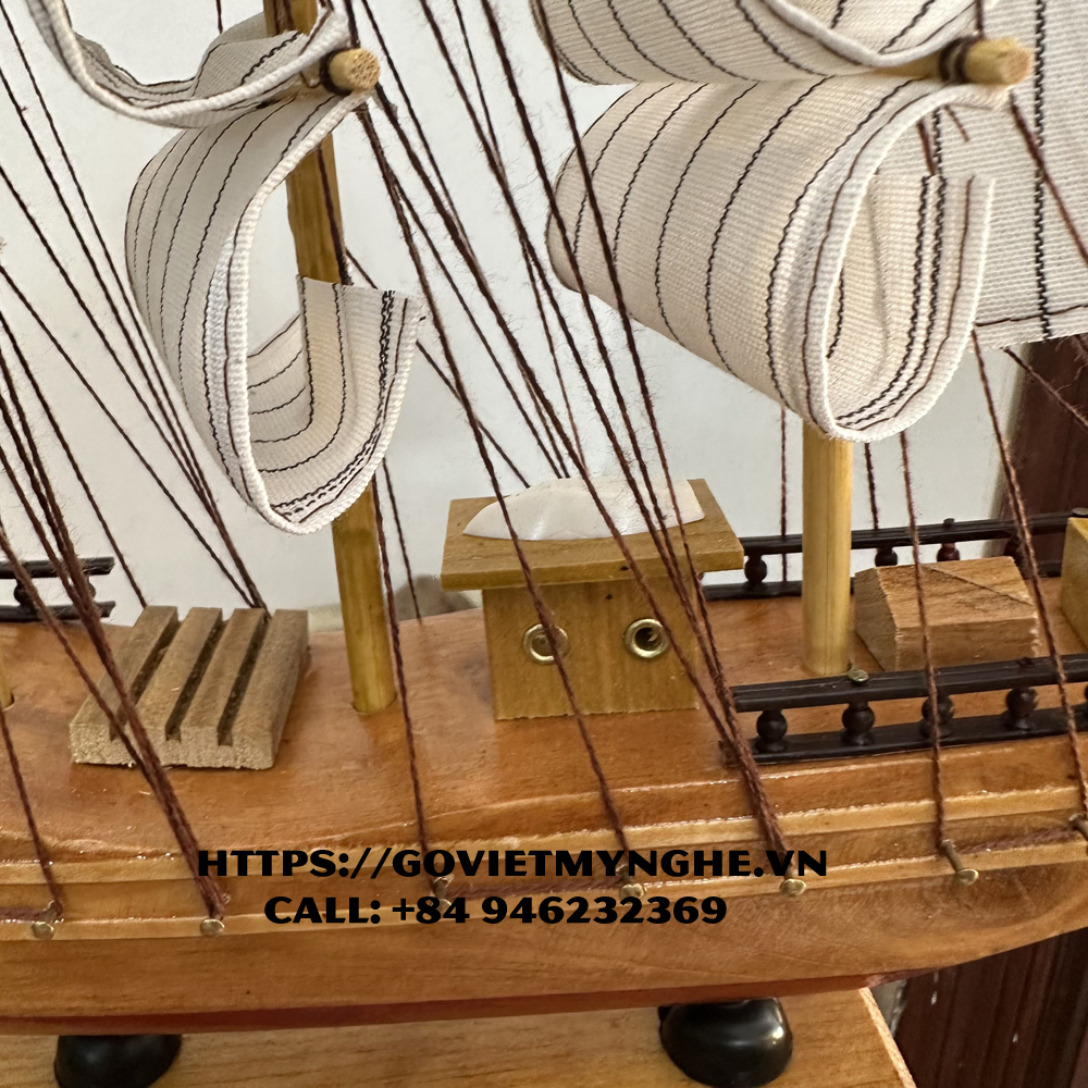 Mô hình thuyền gỗ trang trí thuyền trang trí tàu chiến cổ Confection -Gỗ tự nhiên- hàng xuất khẩu