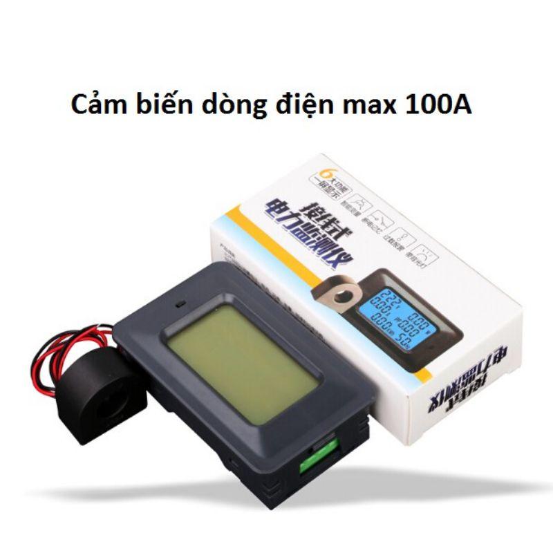 Công tơ điện tử,Thiết bị đo công suất 100A, đồng hồ điện tử hiển thị 6 thông số