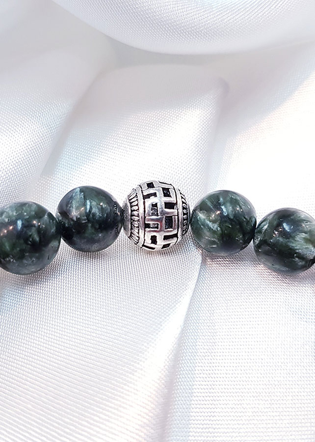 Vòng Tay Nam Mệnh Hỏa Đá Mắt Rồng Phối Charm Đầu Hổ - NA.13