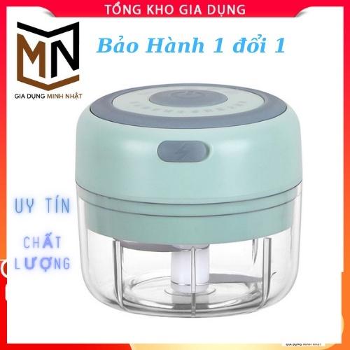 Mẫu Mới Máy Xay Tỏi Ớt,Xay thịt,Xay Đồ Ăn Dặm Cho Bé Đa Năng Mini Cầm Tay Sạc Điện Cổng USB 100ml 250ml Combo 2 in 1