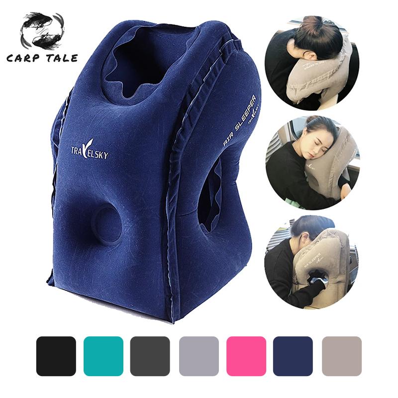 Gối Du Lịch Gối Bơm Hơi Không Đệm Mềm Mại Chuyến Đi Di Động Sản Phẩm Sáng Tạo Cơ Thể Hỗ Trợ Lưng Gấp Gọn Thổi Gối Cổ
