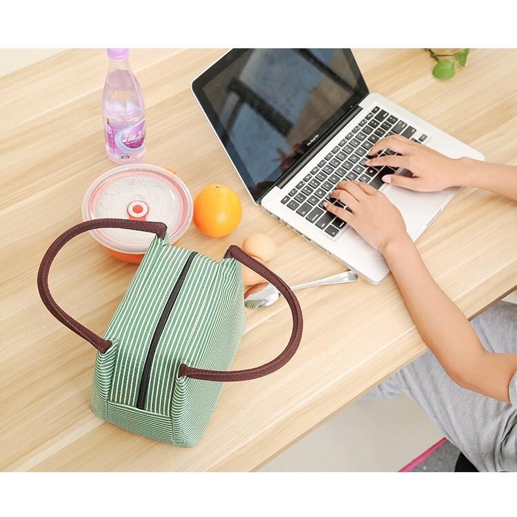 Túi đựng hộp cơm giữ nhiệt đựng đồ kiểu Nhật có khóa kéo, quai xách chắc chắn, dễ dàng lau sạch không bị ám mùi - Hcase