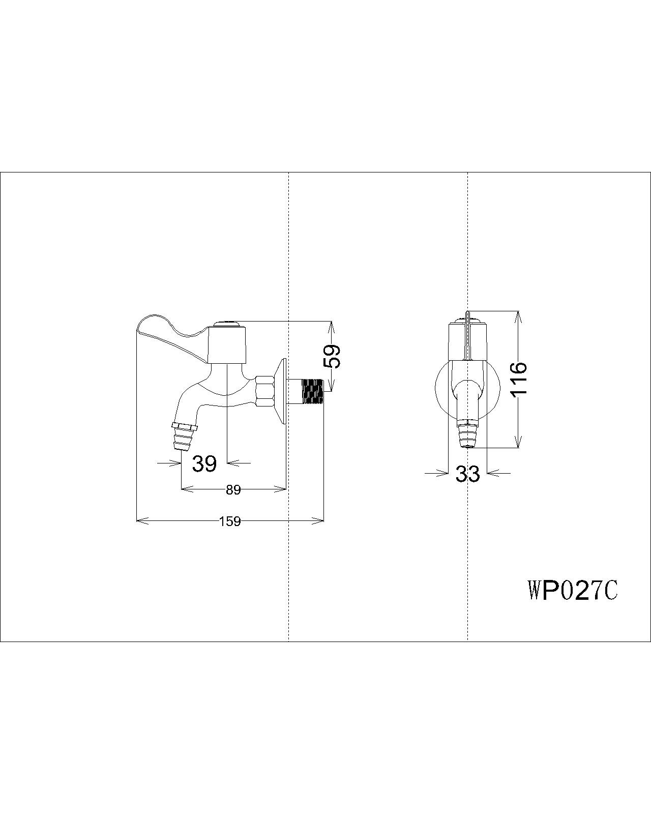 Vòi lạnh gắn tường  Caesar WP037C