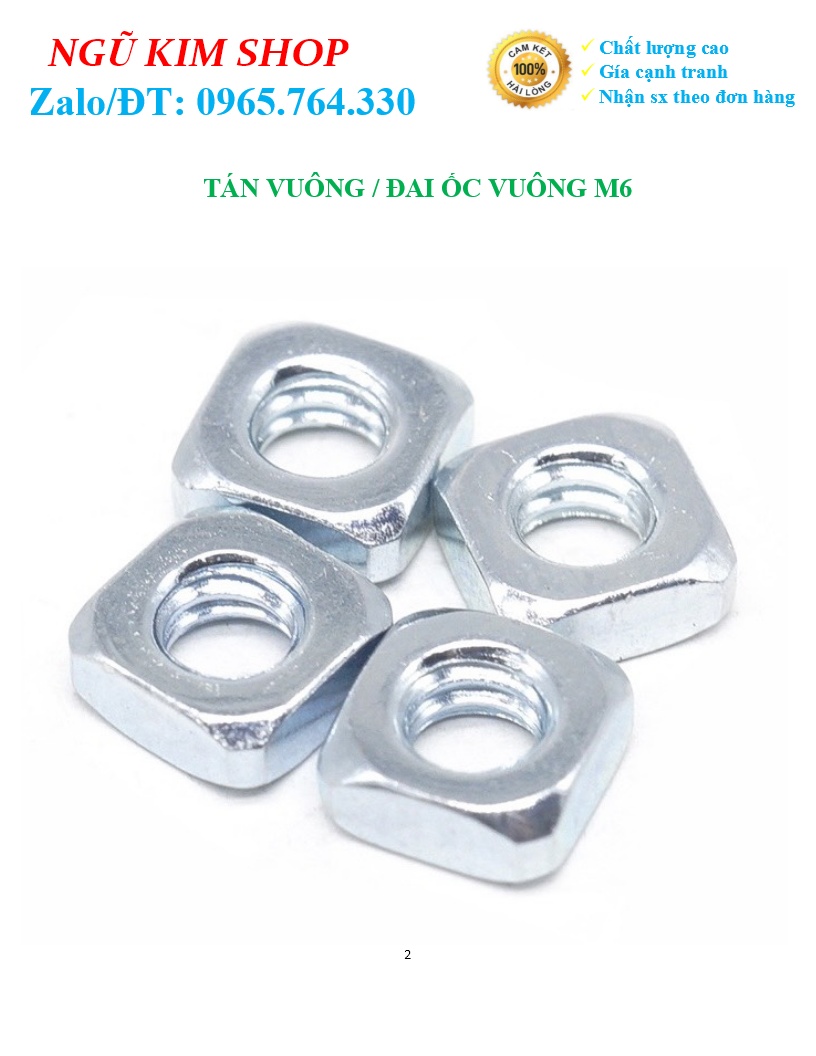 TÁN VUÔNG _ ĐAI ỐC VUÔNG M6