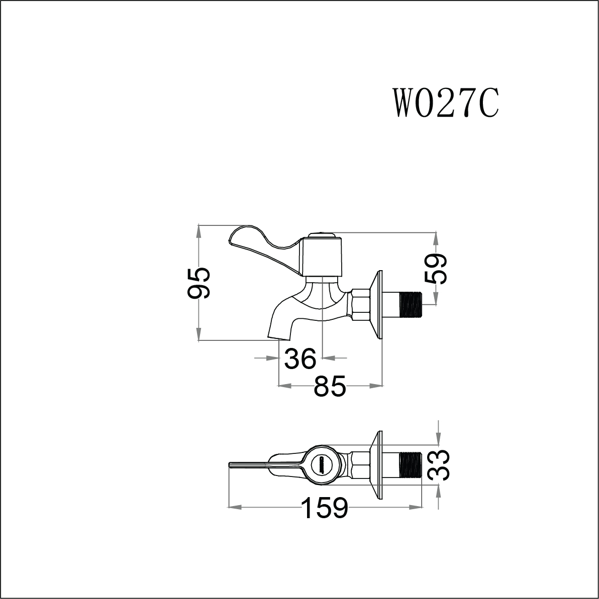 Vòi Lạnh Gắn Tường - W027C