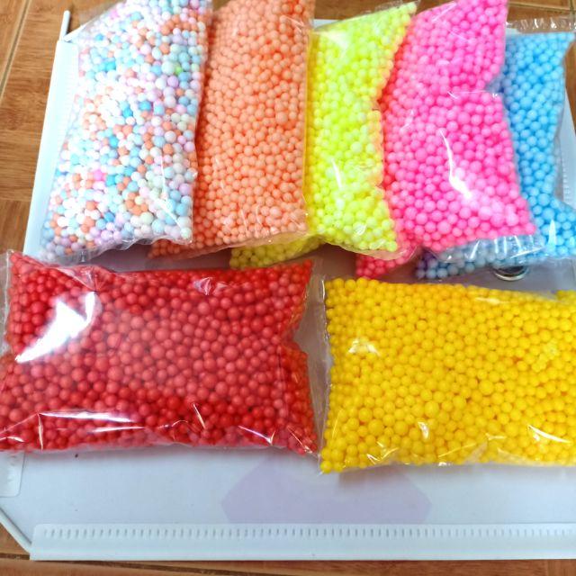 Set 7 gói hạt xốp màu khác nhau