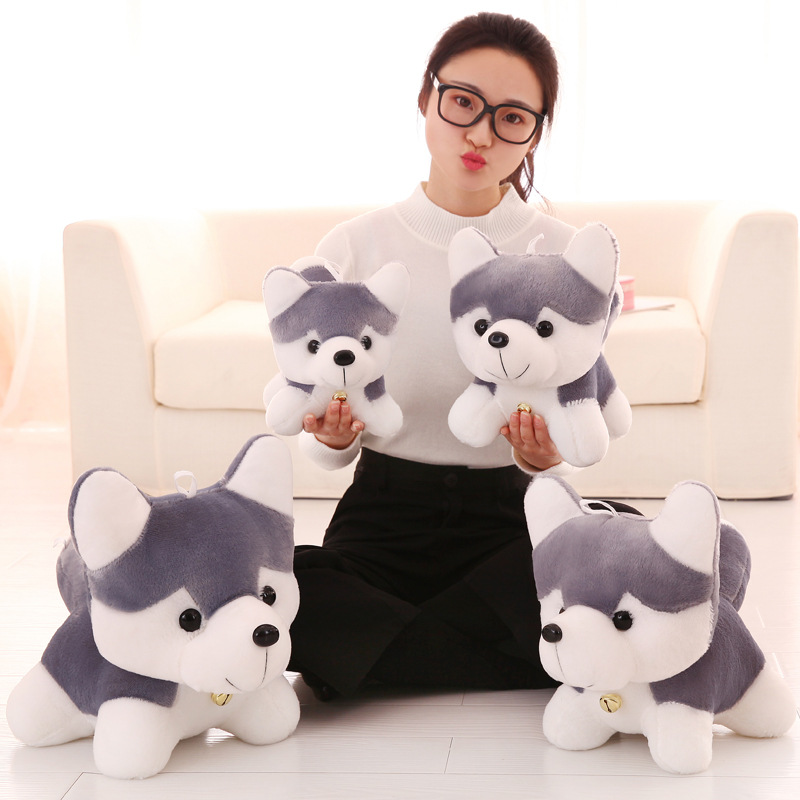 Gấu bông chó Husky đeo chuông dễ thương siêu mềm siêu cưng (20cm---&gt;50 cm) Gối ôm chó husky đáng yêu hàng xịn cao cấp an toàn cho trẻ nhỏ