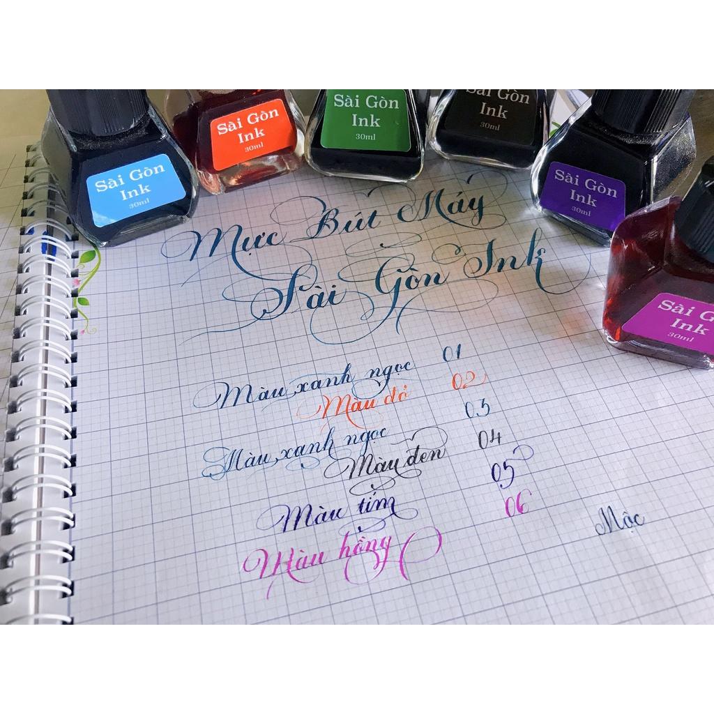 Mực bút máy Sài Gòn Ink lọ 30ml màu sắc tươi sáng