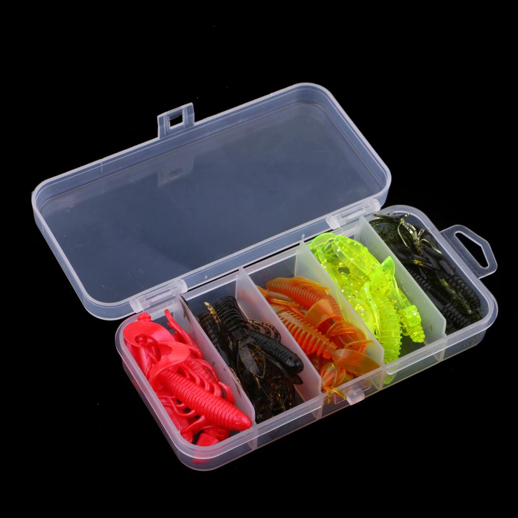 20pcs Soft Bait Silicone Lures Worm Fishing Lures Shrimp Crayfish Lure Set