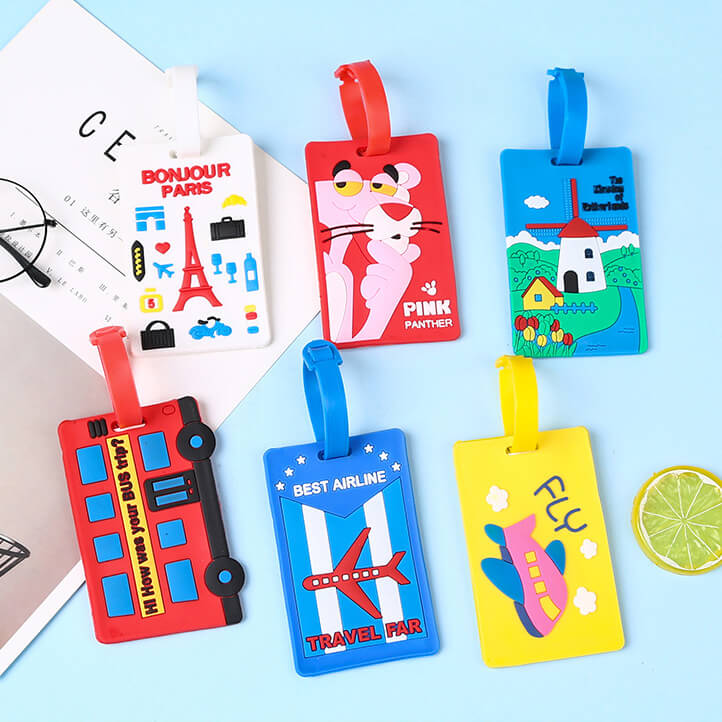 Thẻ Hành Lý Name Tag Vali Du Lịch Móc Treo Cặp Sách Balo Cho Bé Đánh Dấu Ghi Tên Dễ Thương