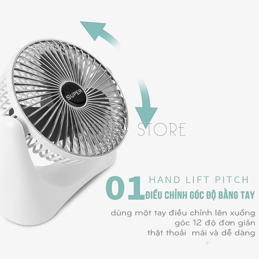 Quạt Điện Super Fan, Quạt Mini Để Bàn Cực Mát Để Bàn Làm Việc, Ô Tô Siêu Tiện Lợi Có Thể Mang Đi