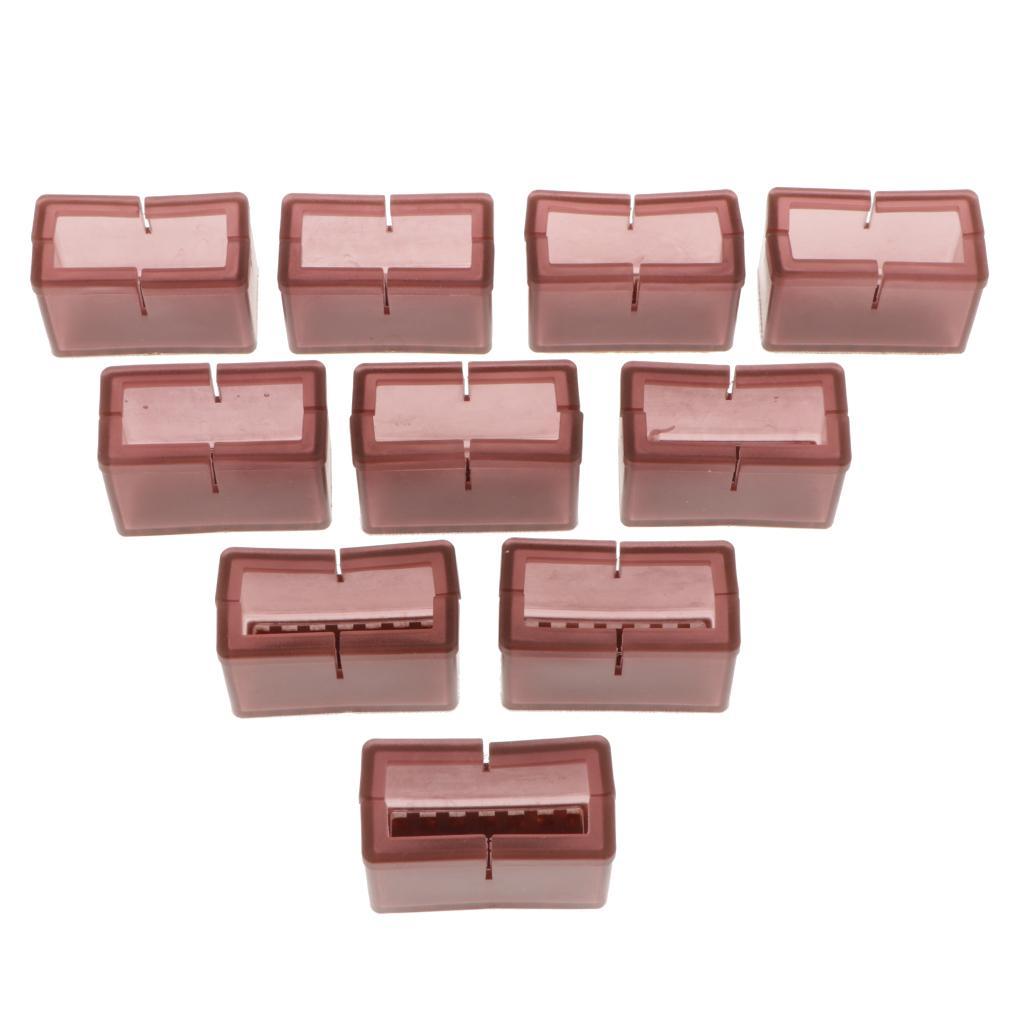 10x Chair Leg Caps Cover Rectangle Protectors