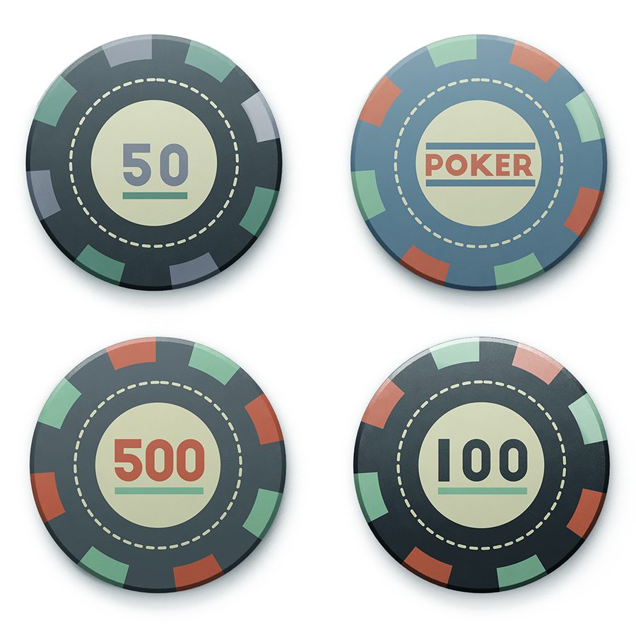 Bộ 4 Lót Ly Tròn + Dock Gỗ Mika - Poker Chips