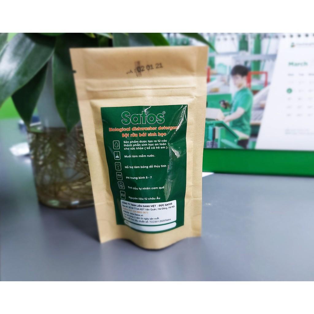 BỘT RỬA BÁT SINH HỌC SATOS - 80g , sạch cho bát, tốt cho sức khỏe. Dành cho các loại máy rửa bát Bosch, Teka, Nhật...