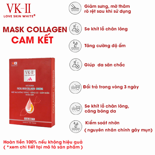 Mặt Nạ Dưỡng Trắng - Nâng Cơ - Giảm Nhăn Nhân Sâm VK II
