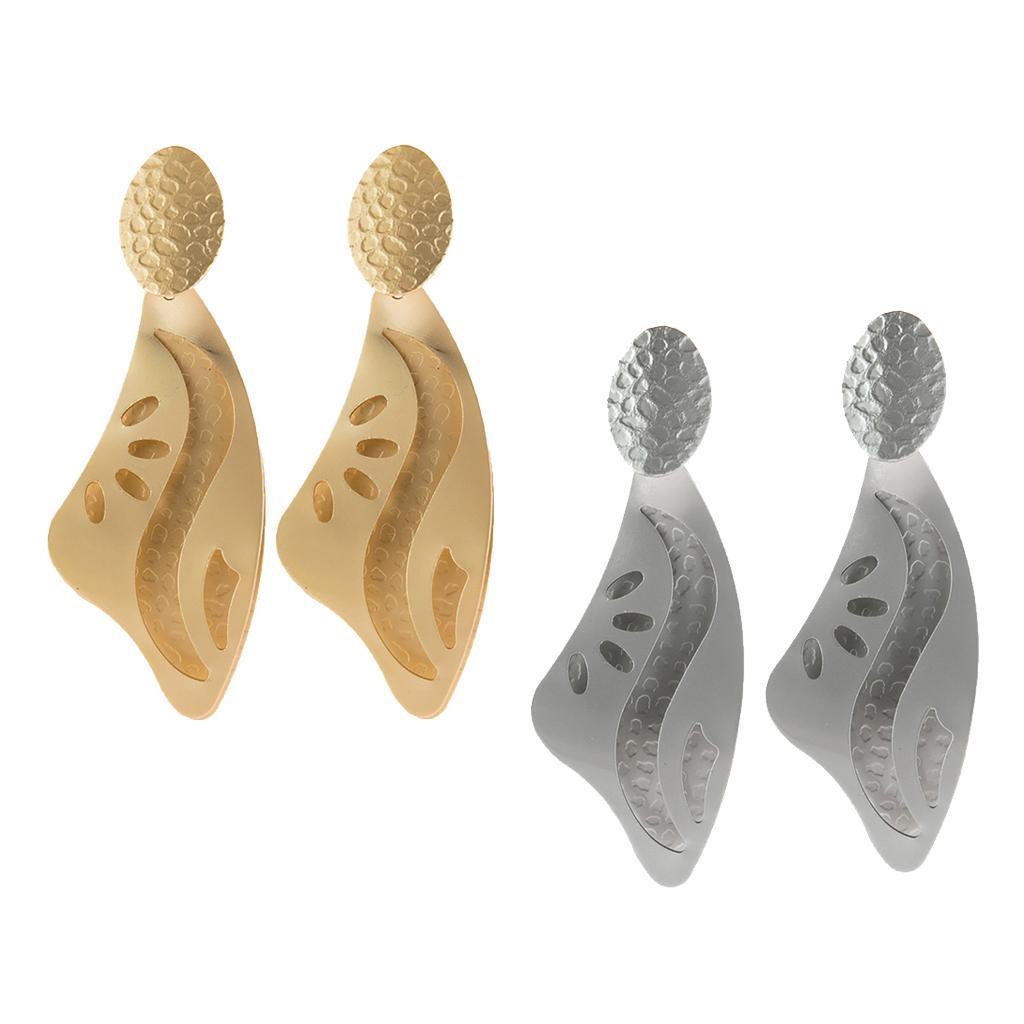 Geometric Dangle Earrings Retro Chunky Drop Earrings Costume Jewelry Golden