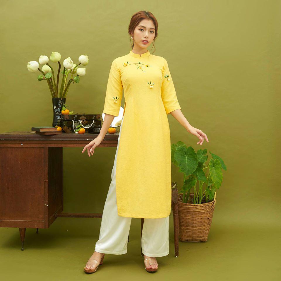 Áo dài đũi thêu