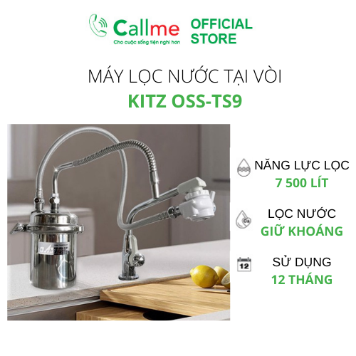 Máy lọc nước lắp tại vòi Kitz OAS-NTS9 không bao gồm vòi - Công nghệ màng lọc sợi rỗng, lọc Clo, tạp chất trong nước máy - Hàng chính hãng