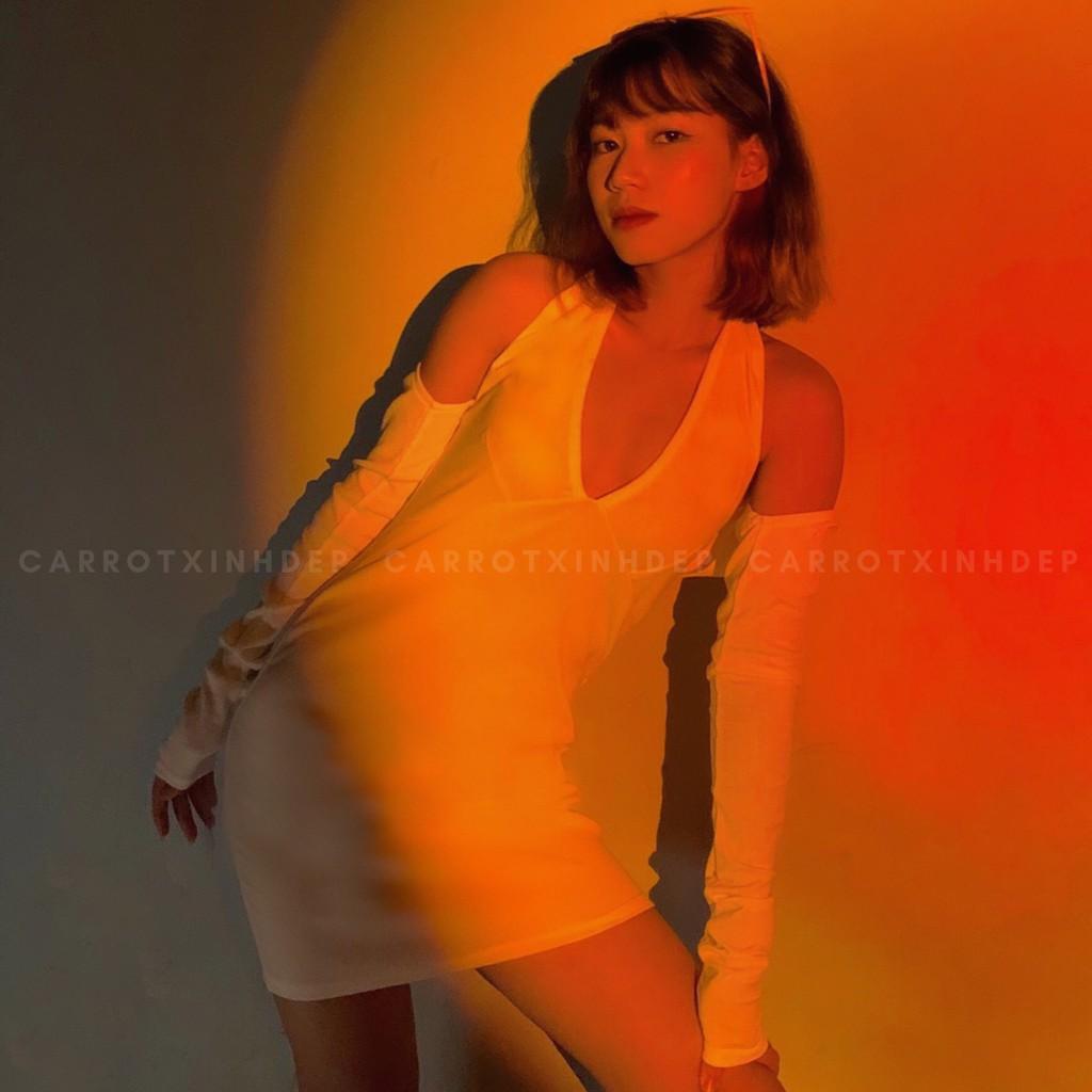 ĐẦM ÔM BODY NỮ SEXY TAY DÀI THÁO RỜI THỜI TRANG NỮ QUYẾN RŨ PHONG CÁCH HÀN QUỐC CARROTXINHDEP
