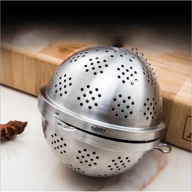 Lọc inox hình tròn cao cấp, có dây treo, nhiều kích thước, quả lọc - HVL TEA