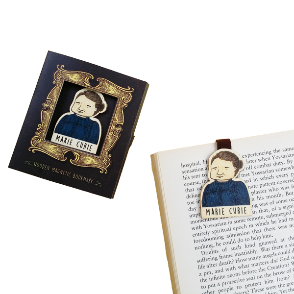 Bookmark gỗ nam châm Marie Curie