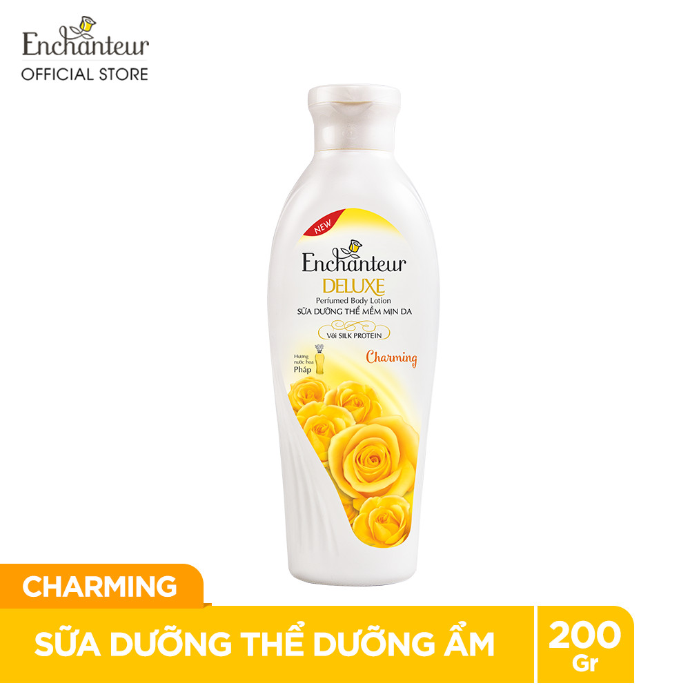 [Hộp quà Chăm sóc da Enchanteur Charming] Sữa tắm nước hoa dưỡng da nồng nàn duyên dáng mịn màng quyến rũ 180gr + Sữa dưỡng thể mềm mịn da 200gr