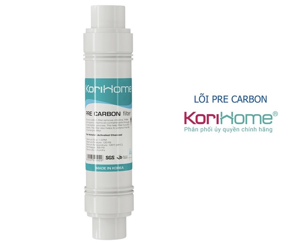 Bộ lõi lọc nước 123 Korihome ( 2 Sediment - 1 Pre Carbon),dung cho máy nóng lạnh,dùng được cho máy kangaroo,karofi,cnc…