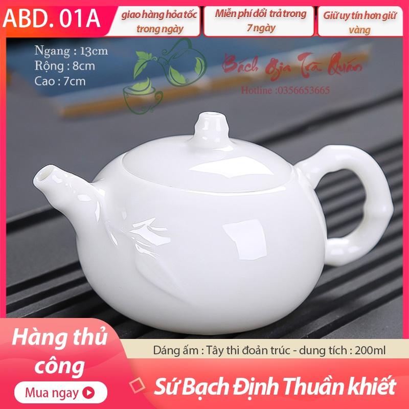 SIÊU KHUYẾN MÃI Ấm Trà Sứ Bạch Định Thấu Quang - ABD.01