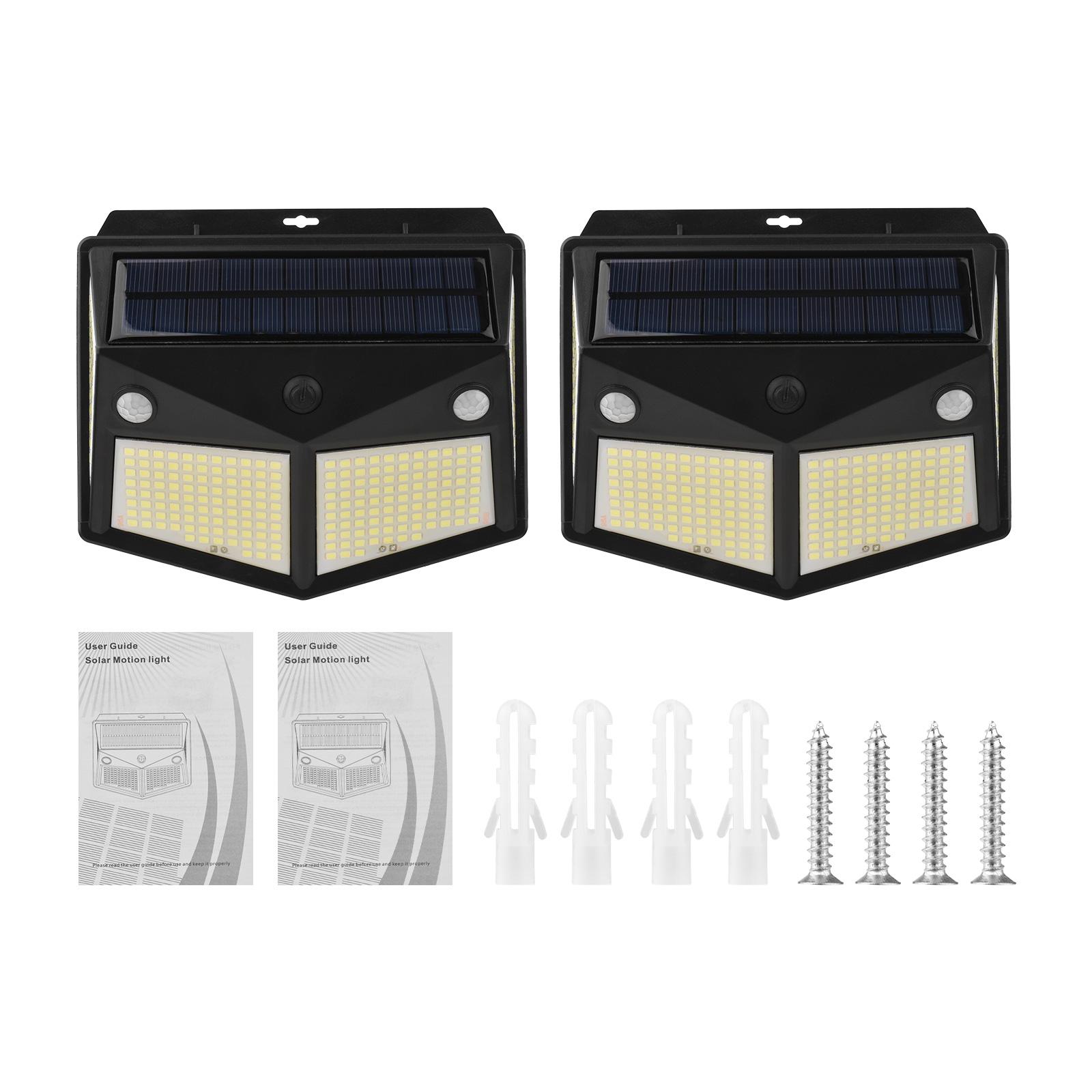 Set 2 Đèn Ngoài Trời Năng Lượng Mặt Trời Cảm Biến Chuyển Động Thông Minh Tự Động 3 Chế Độ Chiếu Sáng