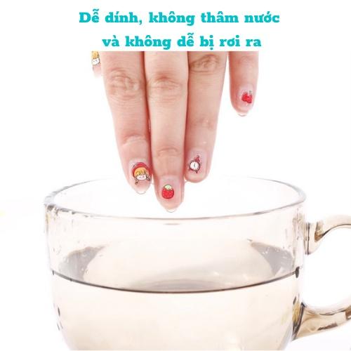 Sét dán móng tay 3D cho bé gái họa tiết hoạt hình xinh xắn Xu Xu Kids