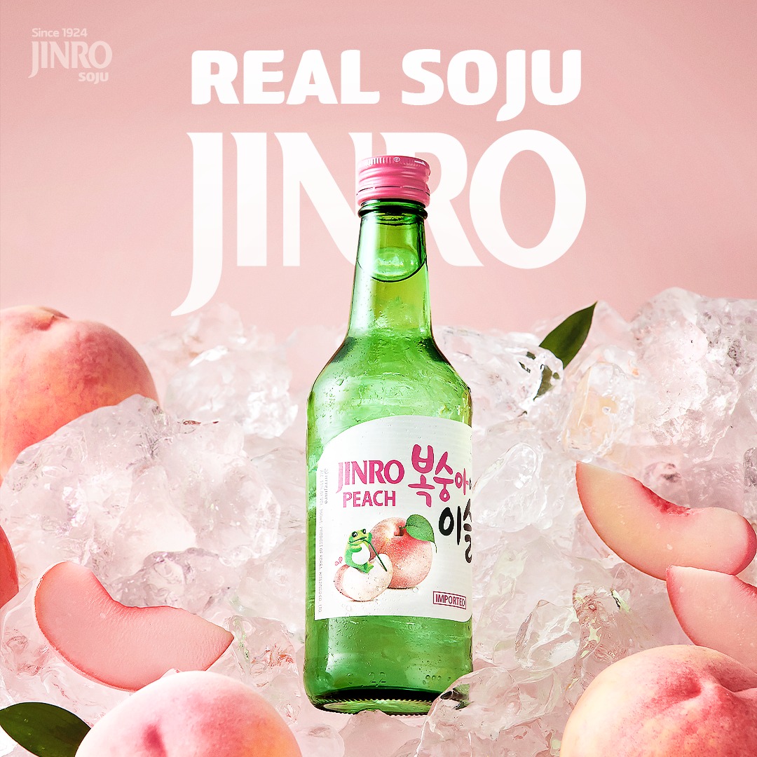 Soju Hàn Quốc JINRO VỊ ĐÀO 360ml - Combo 6 chai
