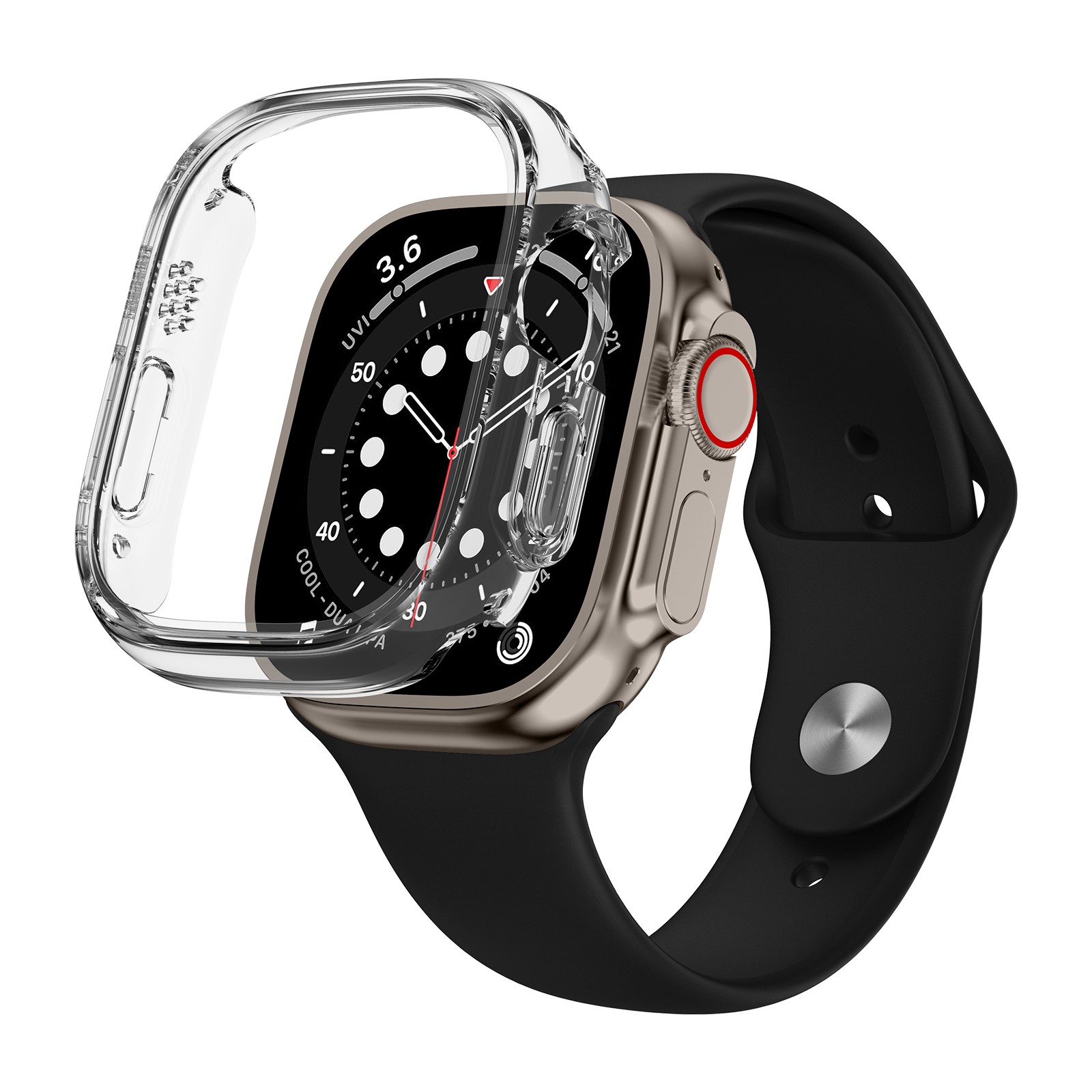 Ốp Case Đen và Trong Suốt cho Apple Watch Ultra / Apple Watch Ultra 2 49mm