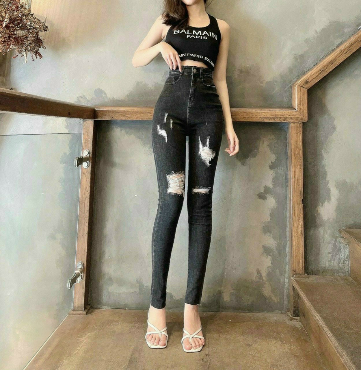 Quần jean nữ Lưng Cao Julido Store, chất jean co dãn 4 chiều ống ôm chân mẫu Ms3202