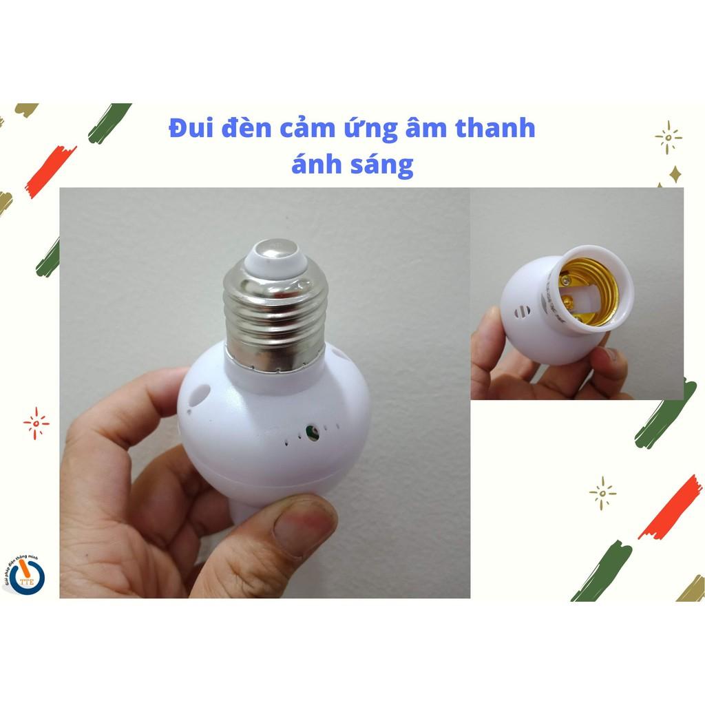 Đui đèn E27 - Đui đèn cảm ứng âm thanh - Đui đèn cảm biến ánh sáng giúp bạn vỗ tay bật đèn khi trời tối