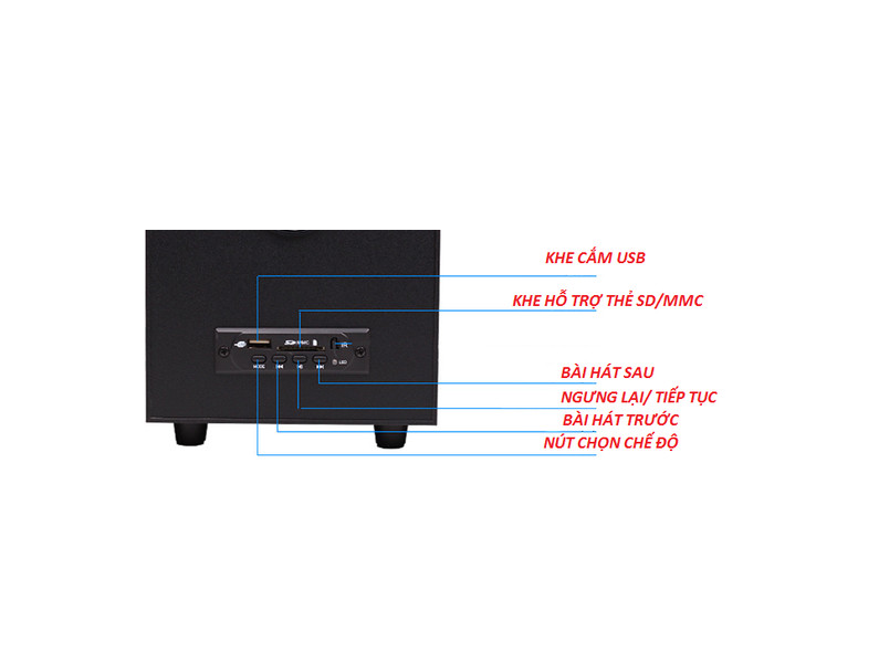 Loa Bluetooth Vi Tính Dùng Cho Điện Thoại máy tính bảng laptop Máy tính cao cấp Có kết nối Bluetooth PKCB108 Bộ 3 loa - Hàng Chính Hãng