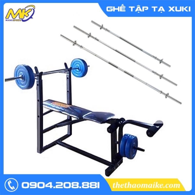 GHẾ TẠ XUKI XẾP GỌN - Hàng chuẩn Xuki ( Kèm ĐÒN ĐẨY TẠ)