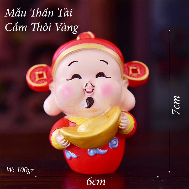 Tượng thần tài phong thủy may mắn dùng trang trí taplo xe hơi, bàn làm việc