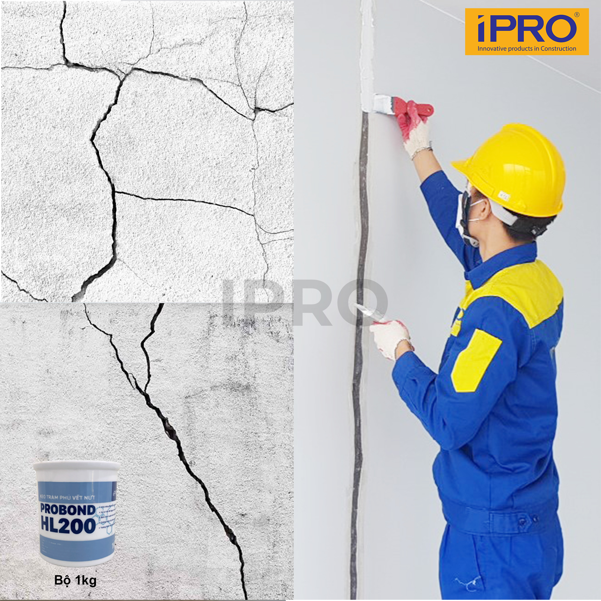 Keo xử lý nứt tường, trám vá tường PROBOND-HL200
