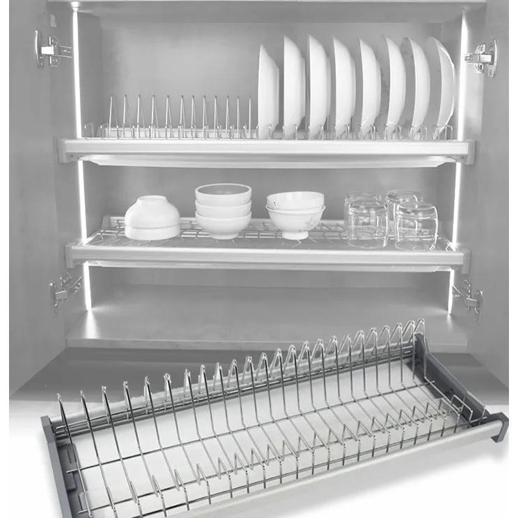 Gía bát cố định khung nhôm, cho tủ bếp.