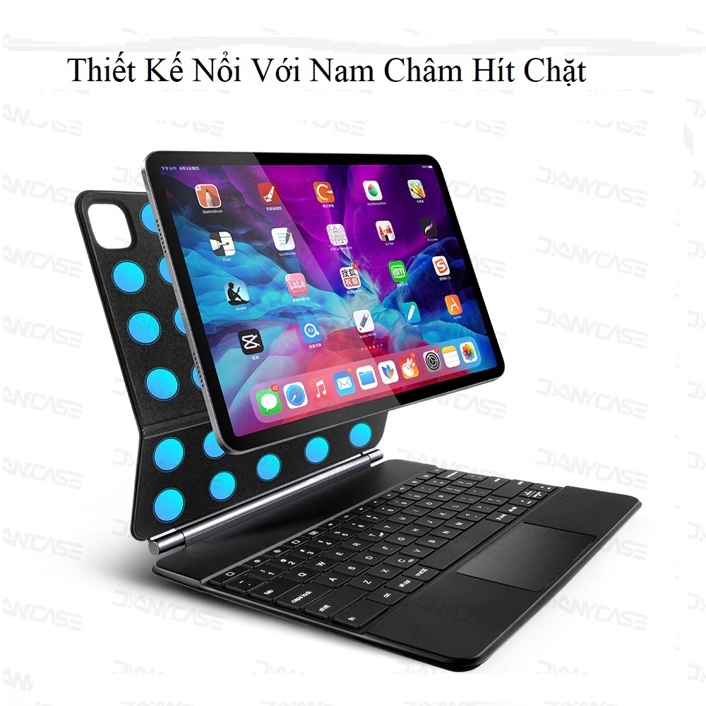 Ốp Lưng Kèm Bàn Phím Magic Keyboart Dành Cho iPad Pro 11 inch , iPad M2/ M1, iPad Air 4/ Air 5 10.9 inch iPad 10 2022 Gen 10 Chính Hãng Dux Ducis Hít Nam Châm - Hàng Nhập Khẩu