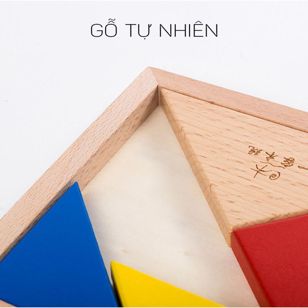 Đồ chơi xếp hình trí tuệ Tangram 7 miếng gỗ loại dày 1.2cm - đồ chơi gỗ
