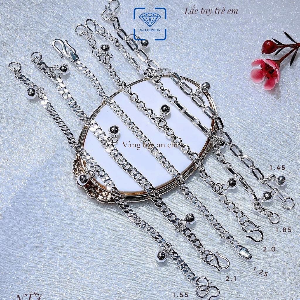 Vòng tay cho bé gái, lắc chân trẻ em có chuông bạc ta nguyên chất, trang sức Anchi jewelry