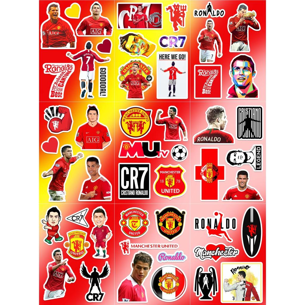 Sticker Ronaldo - Hình Dán Ronaldo Trang Trí Chất Liệu Decal Chống Nước Cắt Sẵn Dán Mũ Bảo Hiểm